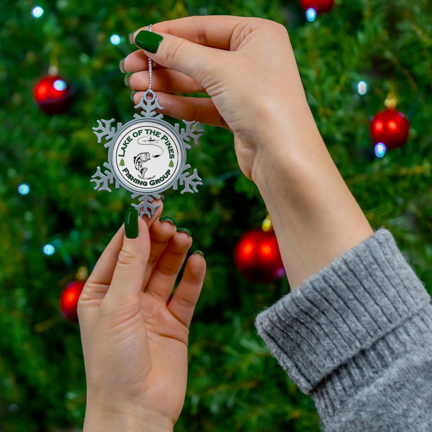 LOP Fishing Group - Pewter Snowflake Ornament