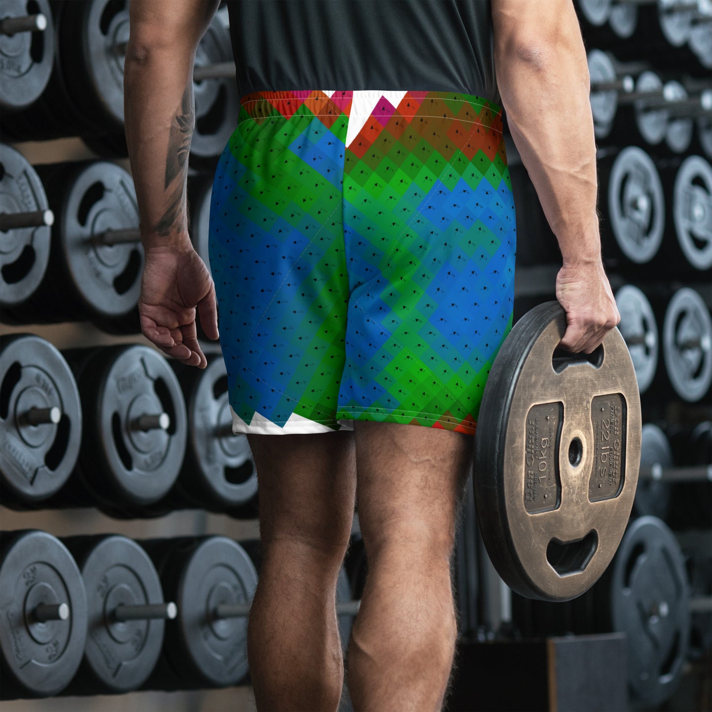 Hole Intelligence Pattern - Hole 7 - Men's Recycled Athletic Shorts