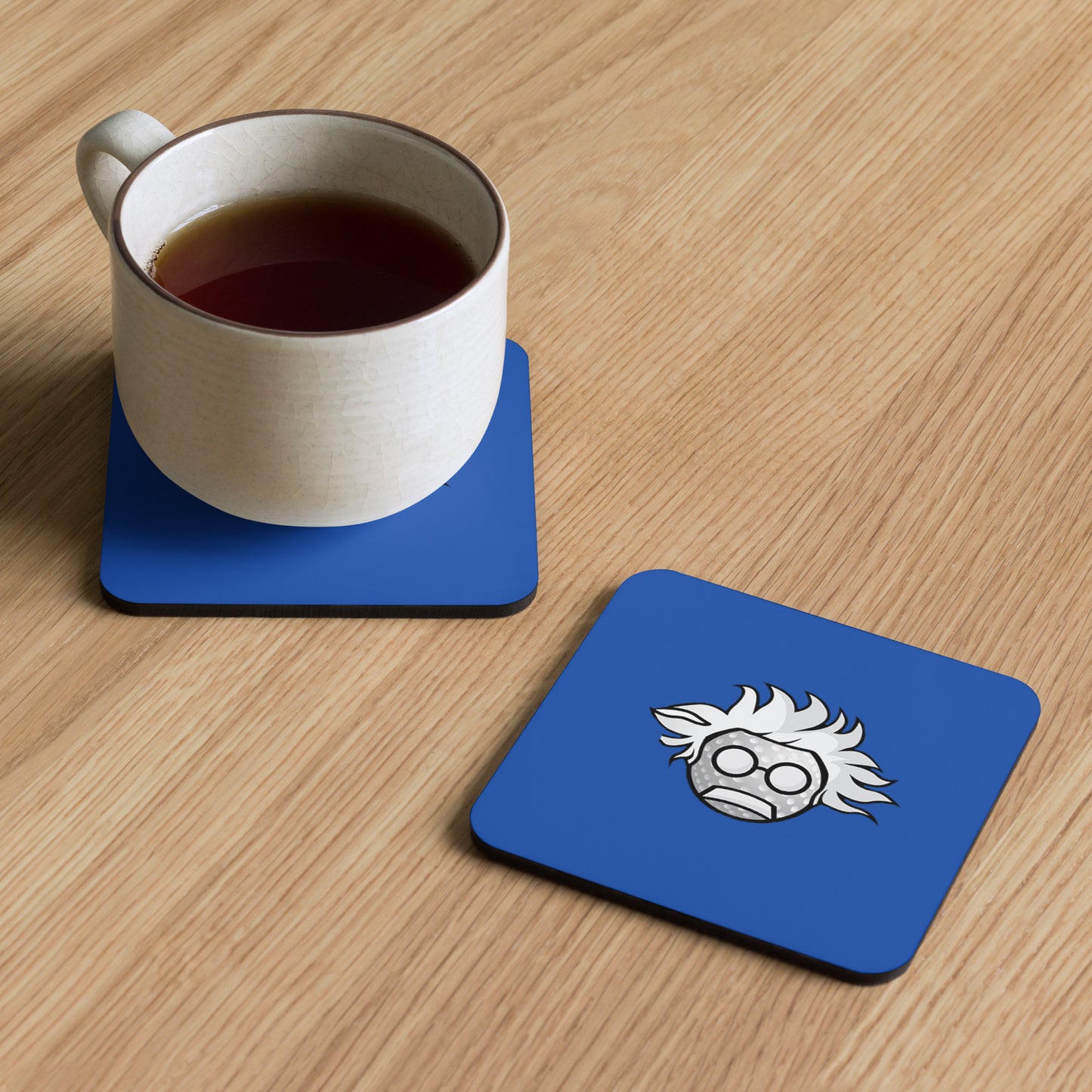 Real golf Logo Blue Cork-back coaster