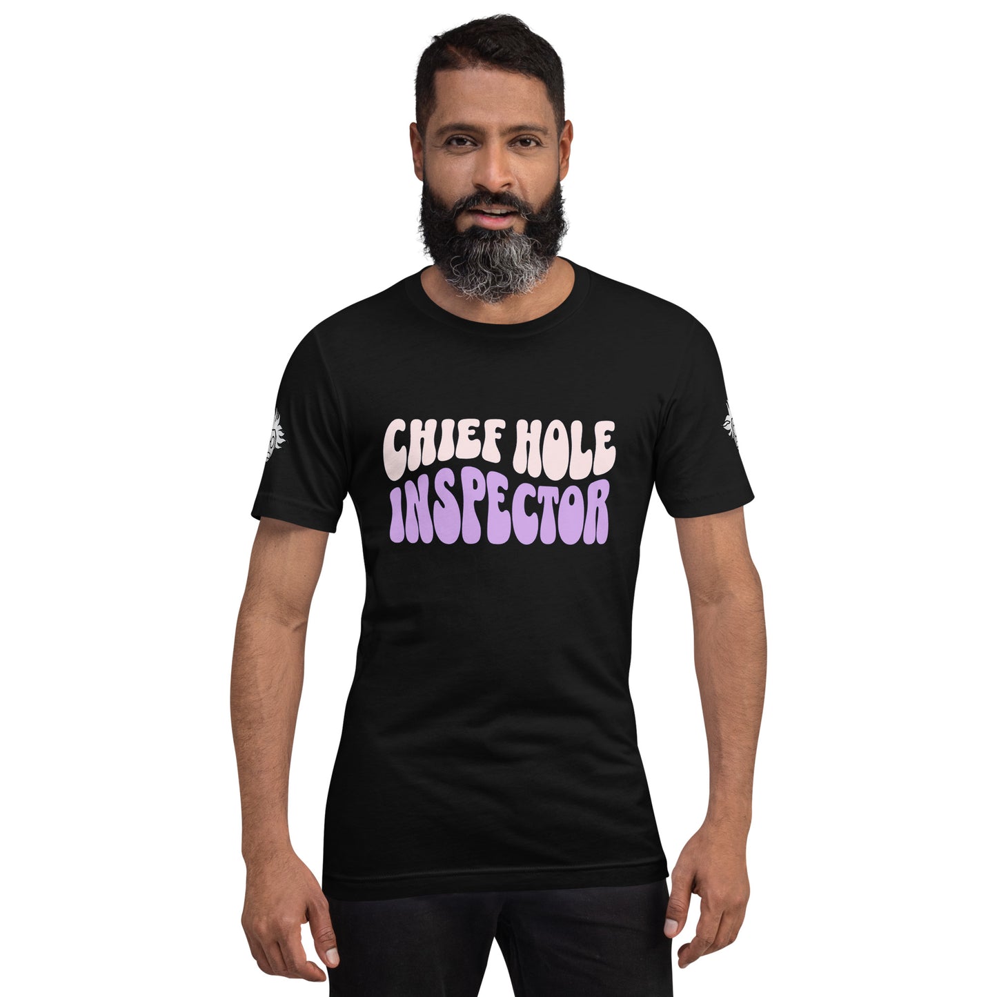 Chief Hole Inspector - Purple on Black TShirt