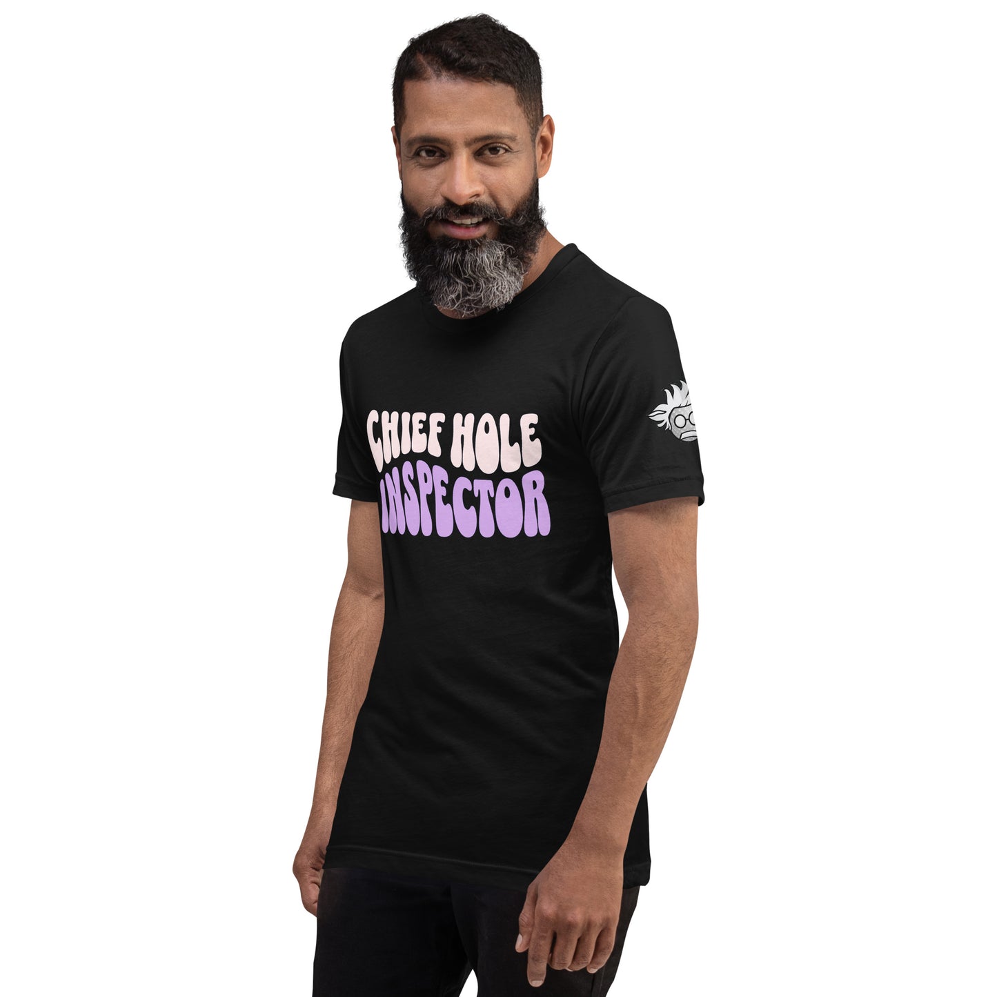 Chief Hole Inspector - Purple on Black TShirt