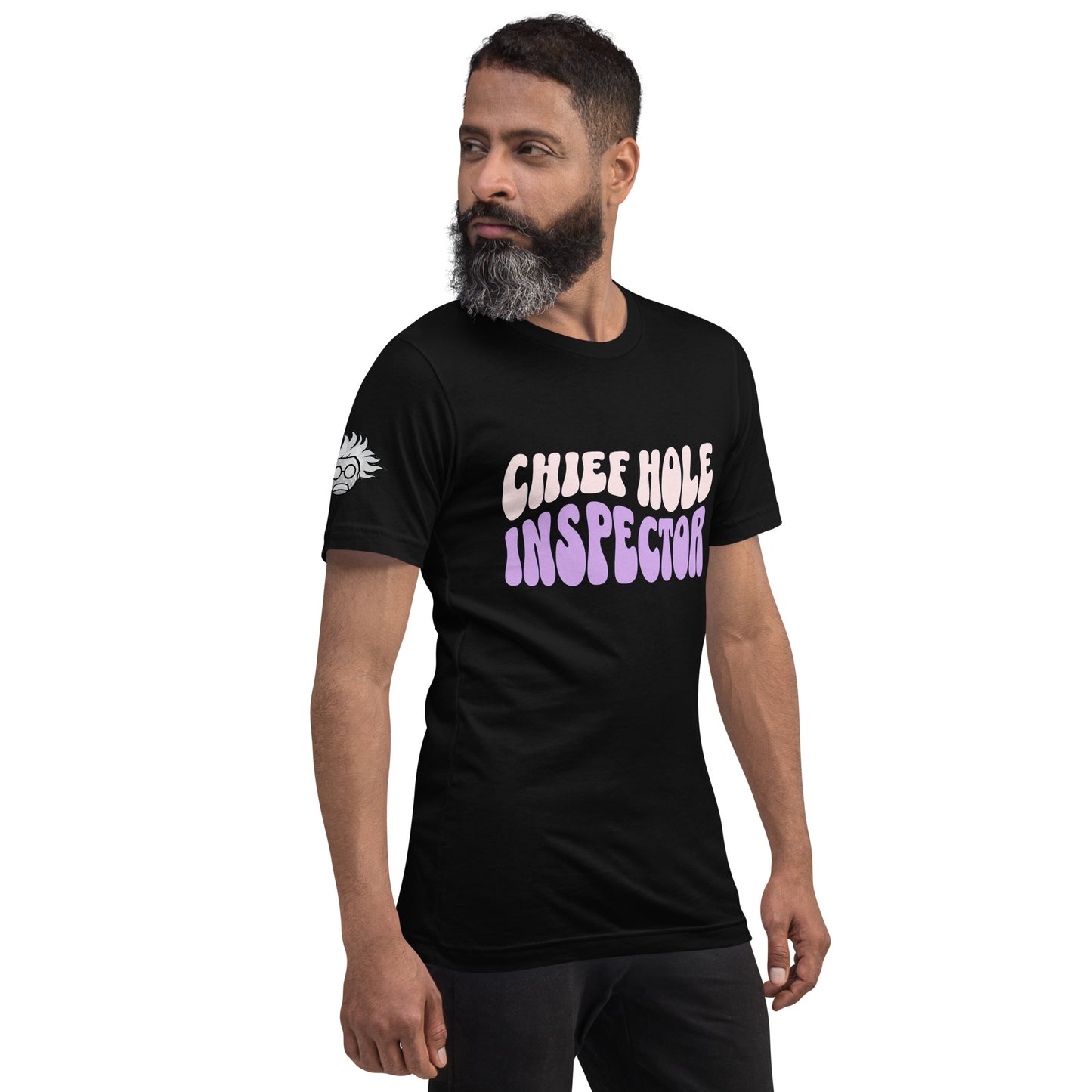 Chief Hole Inspector - Purple on Black TShirt